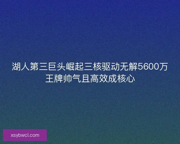 湖人第三巨头崛起三核驱动无解5600万王牌帅气且高效成核心